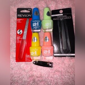 L.A. Colors Gel Nail Polish Set - Blue, Green, Yellow, Pink